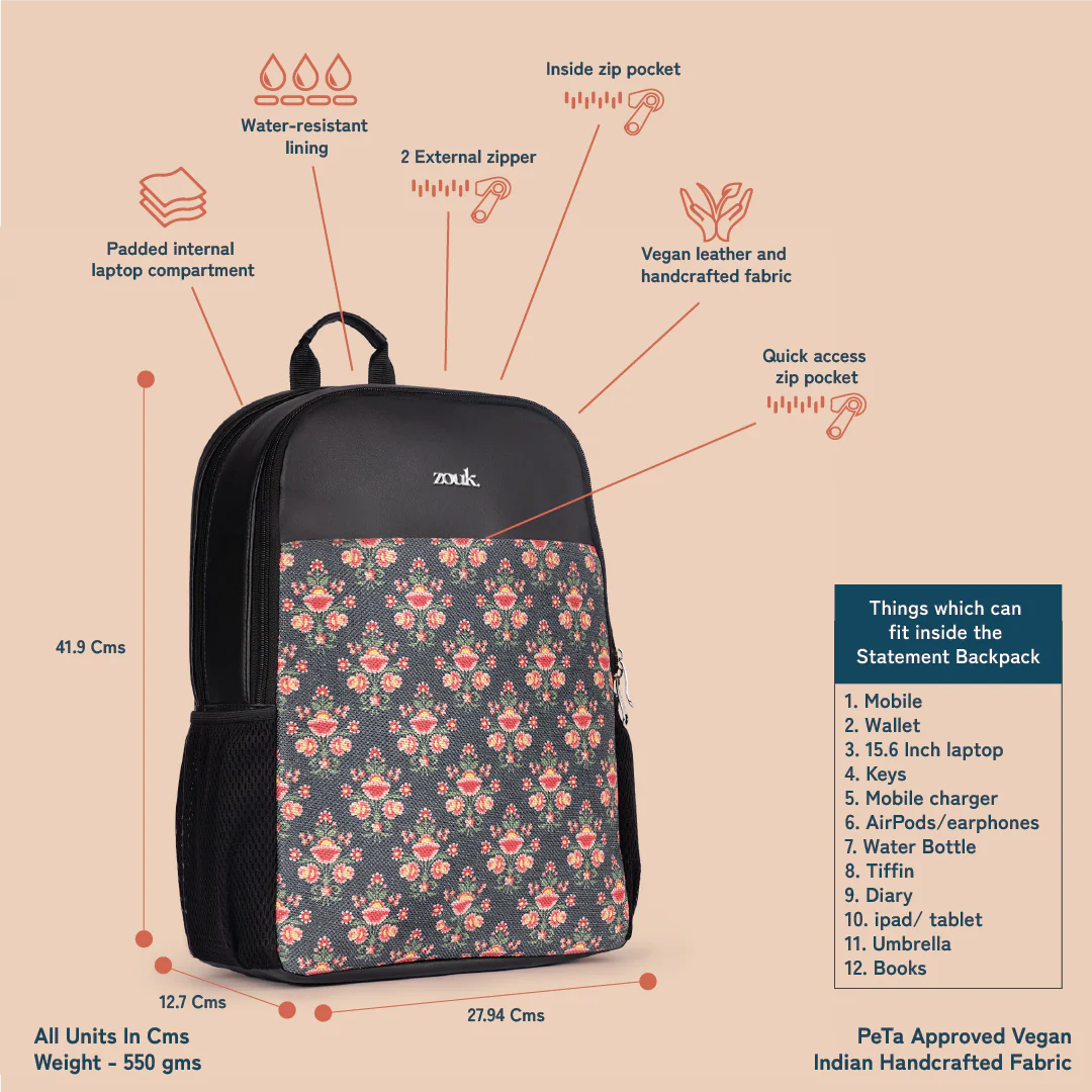 Mughal Garden Statement Backpack - Image 4