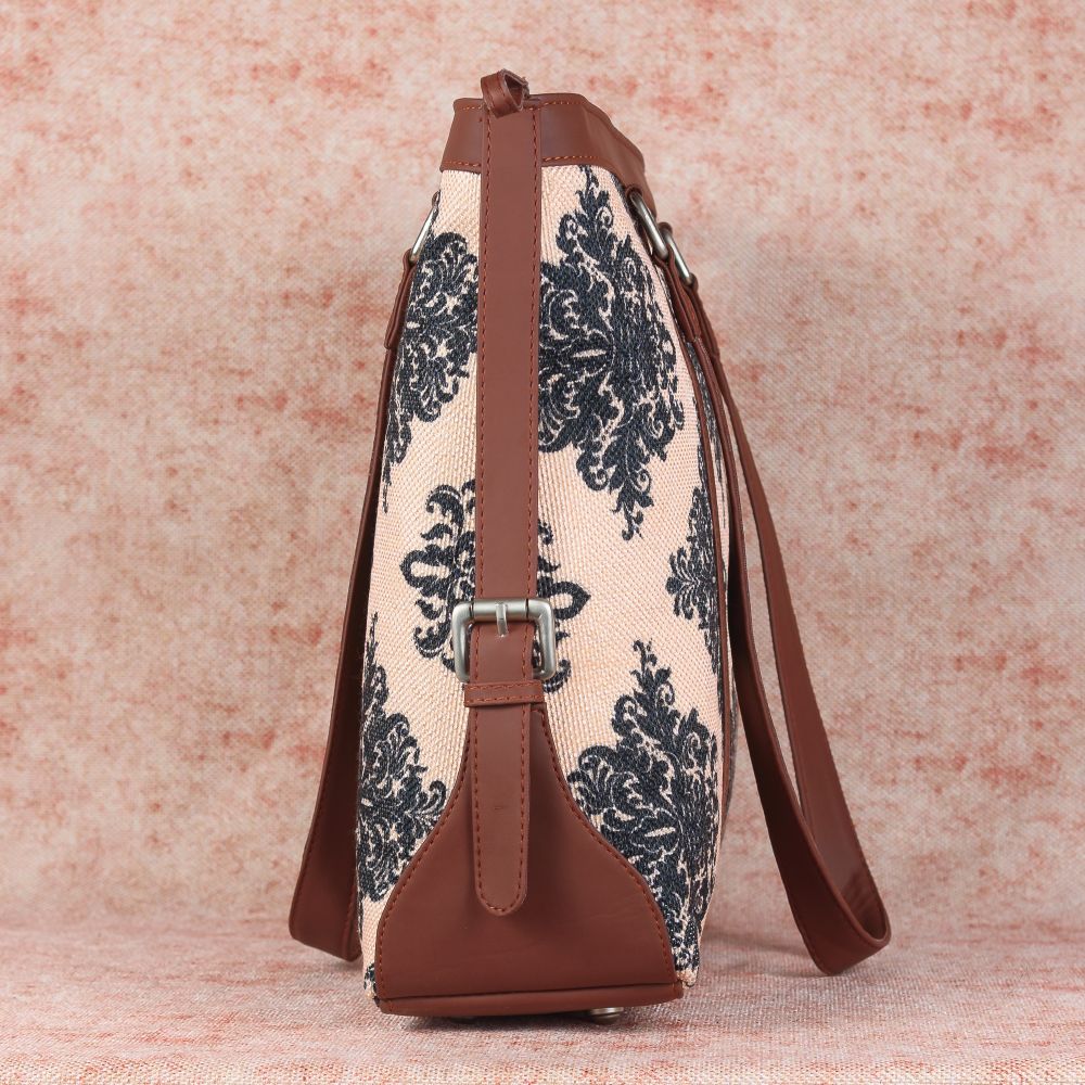 Mughal Motif and Royal Indian Peacock Motif - Office Bag & Sling Bag Combo - Image 3