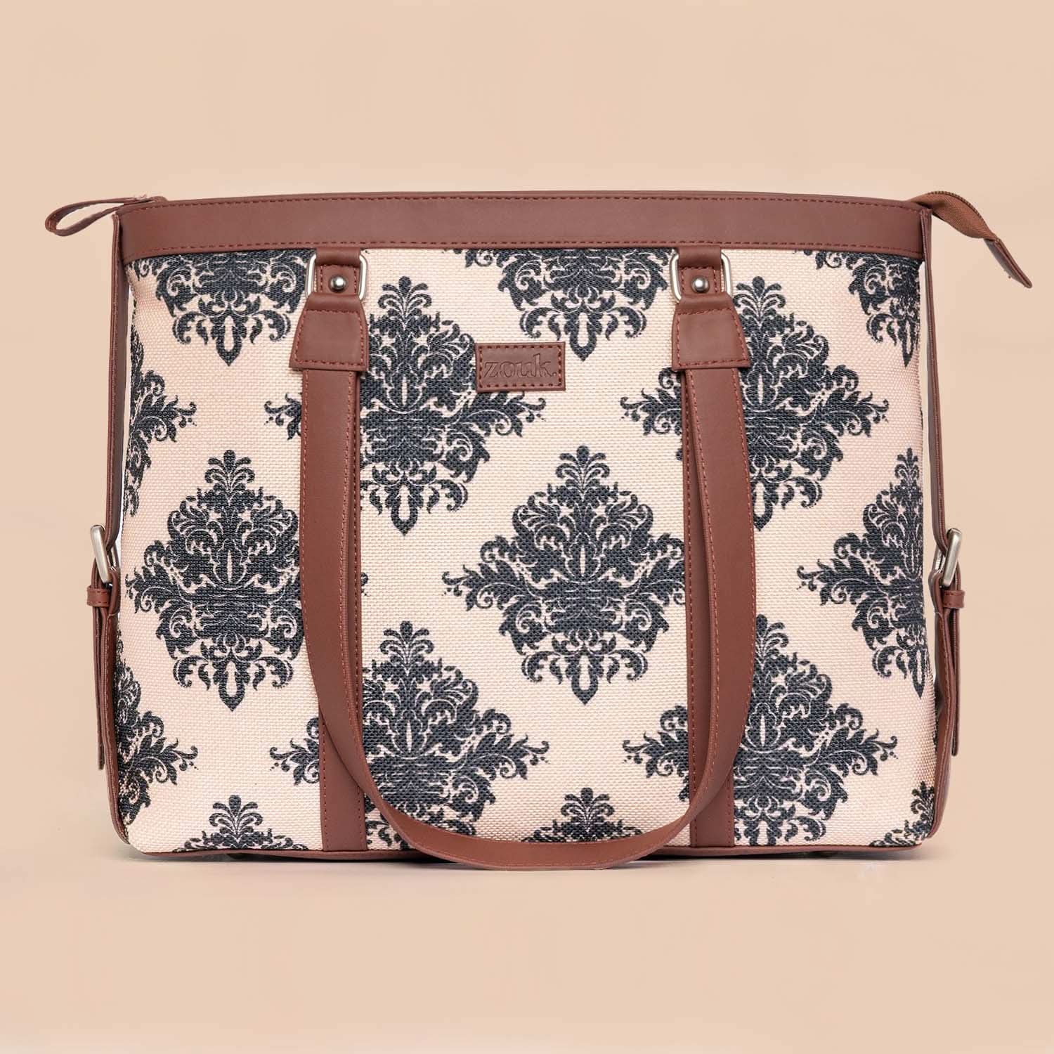 Mughal Motif & Chittoor Red Kalamkari - Women's Office Bag & Classic Zipper Wallet Combo - Image 2