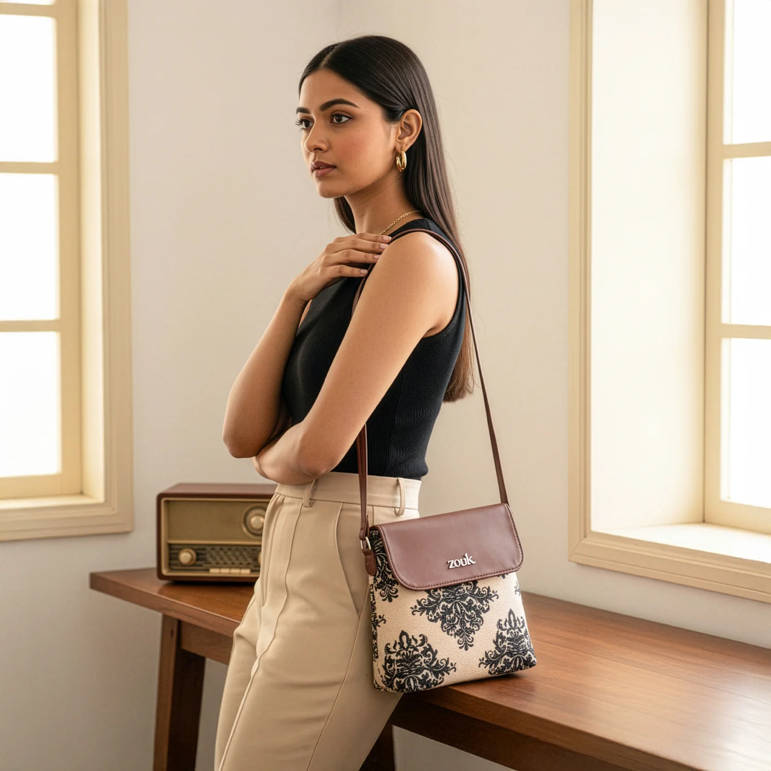 Mughal Motif Flap Sling Bag - Image 2
