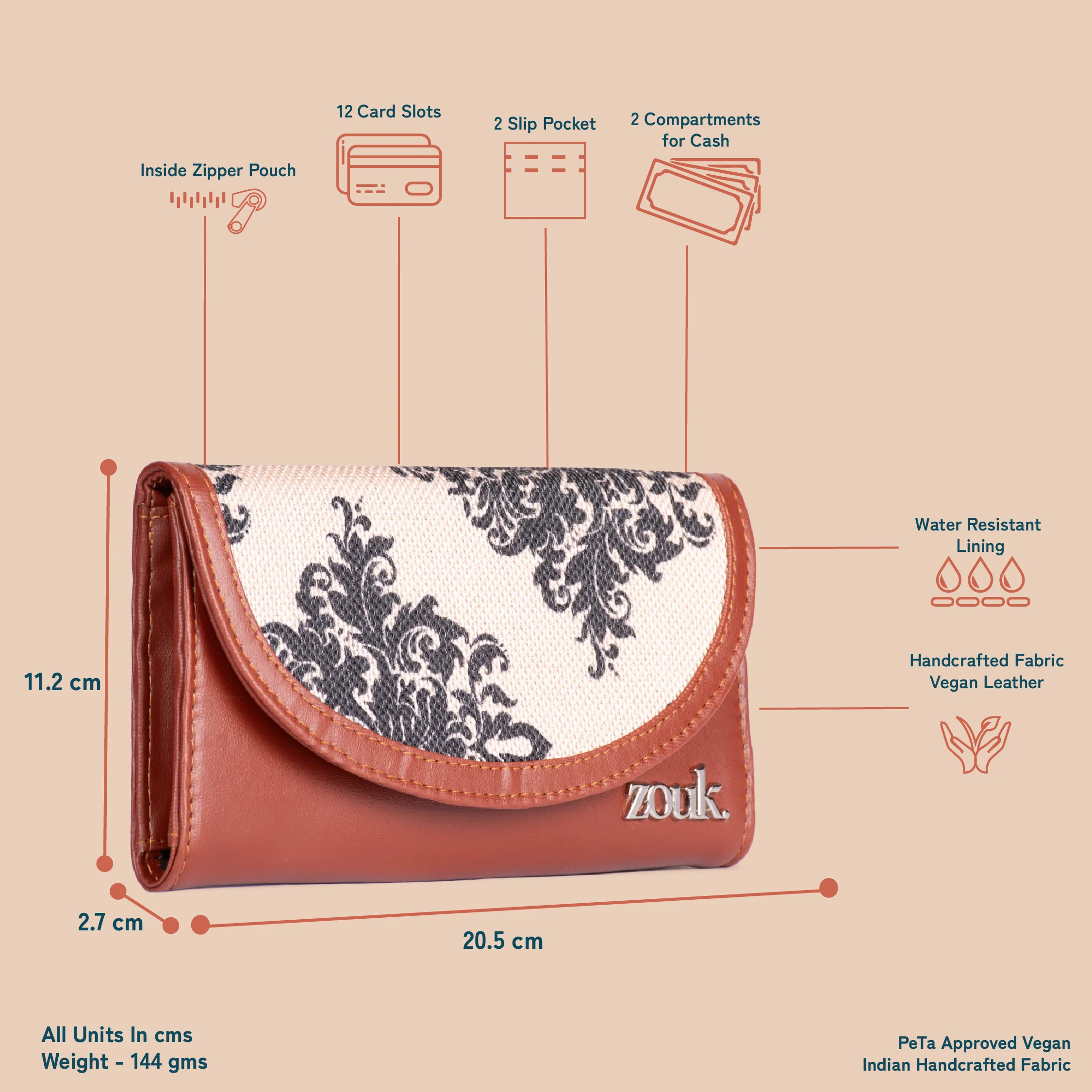Mughal Motif Kyra Flap Wallet - Image 5