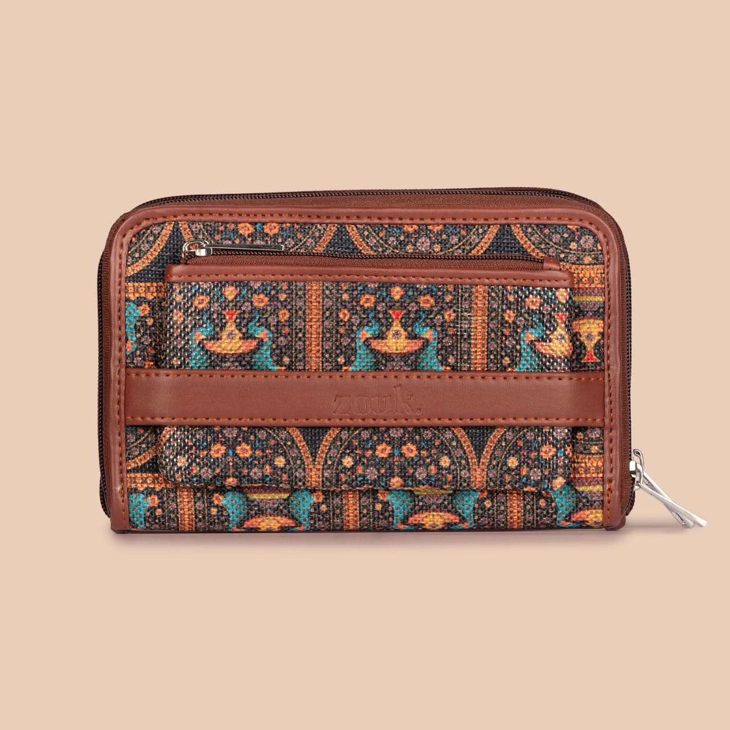 Mughal Motif & Royal Indian Peacock Motif - SAK Satchel & Classic Zipper Wallet Combo - Image 6