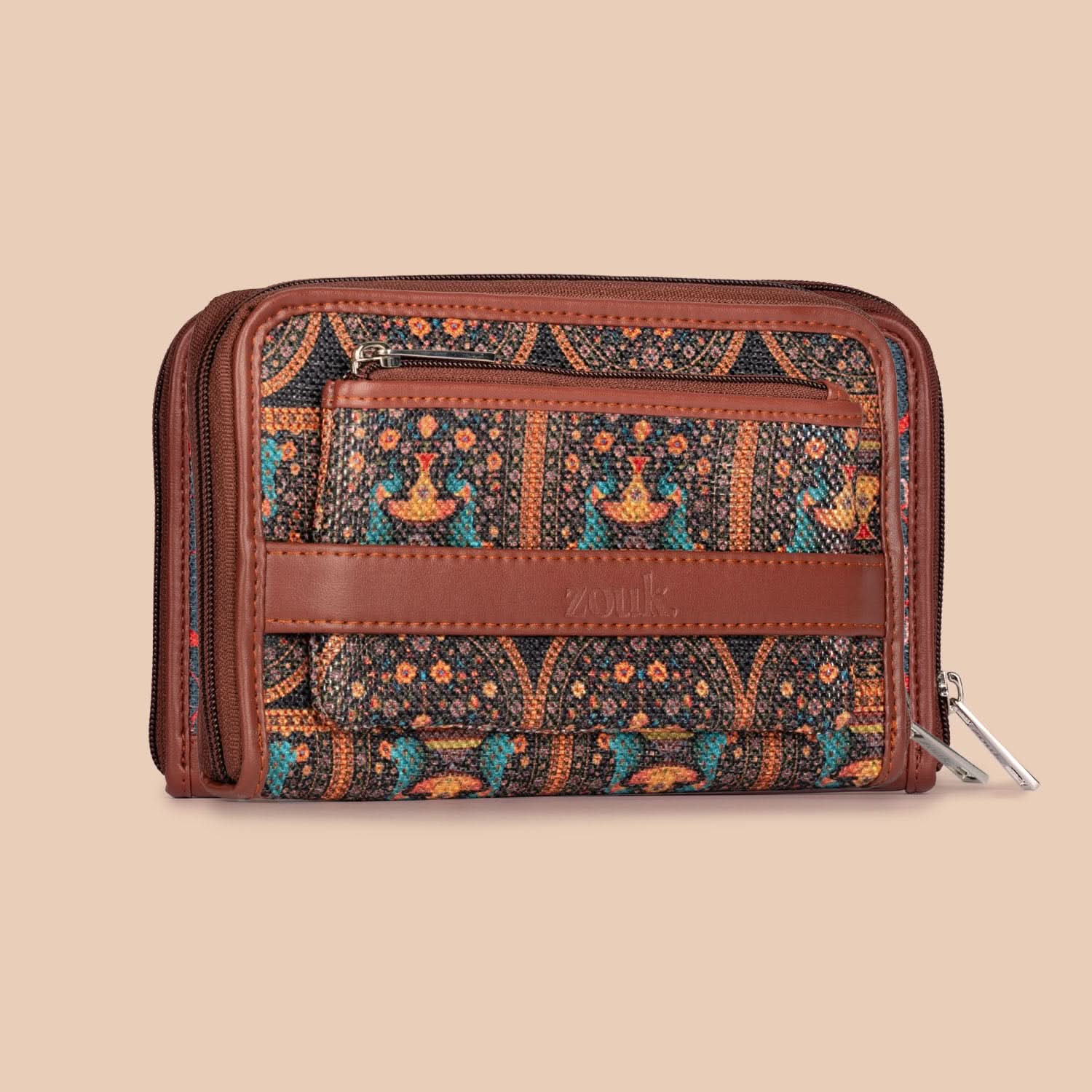 Mughal Motif & Royal Indian Peacock Motif - SAK Satchel & Classic Zipper Wallet Combo - Image 8