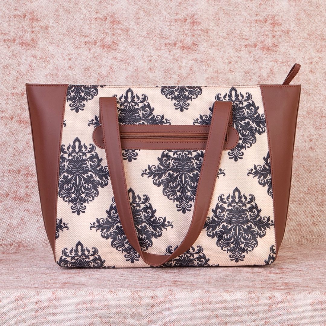 Mughal Motif Side Tote Bag - Image 4