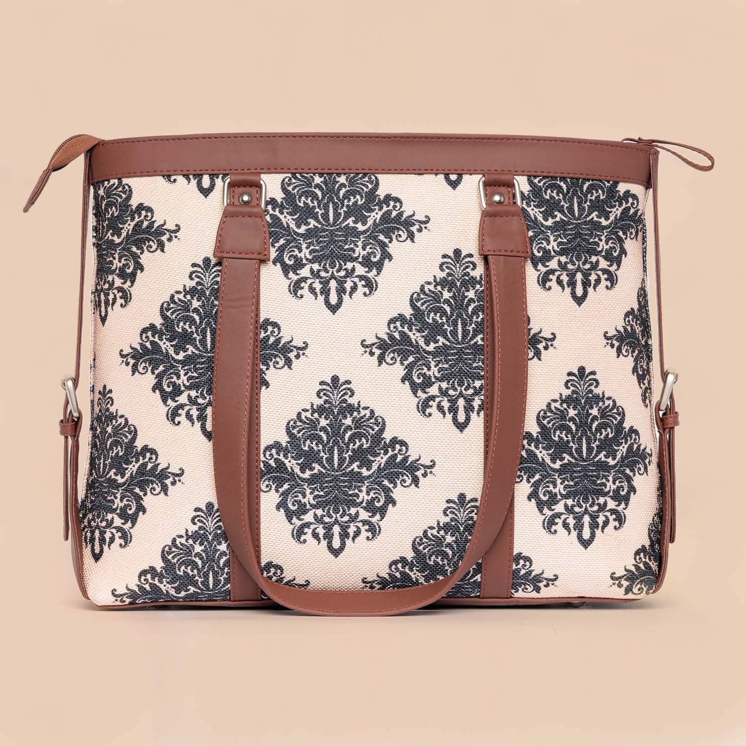 Mughal Motif & Tidal Wave - Women's Office Bag & Classic Zipper Wallet Combo - Image 3