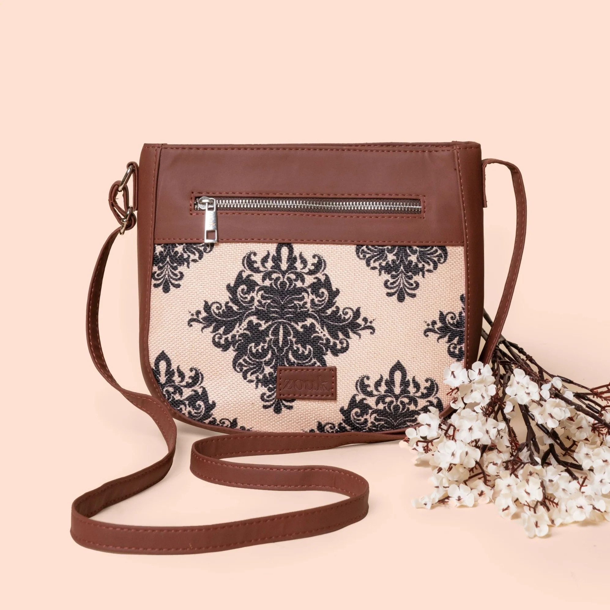 Mughal Motif U-Shaped Sling Bag
