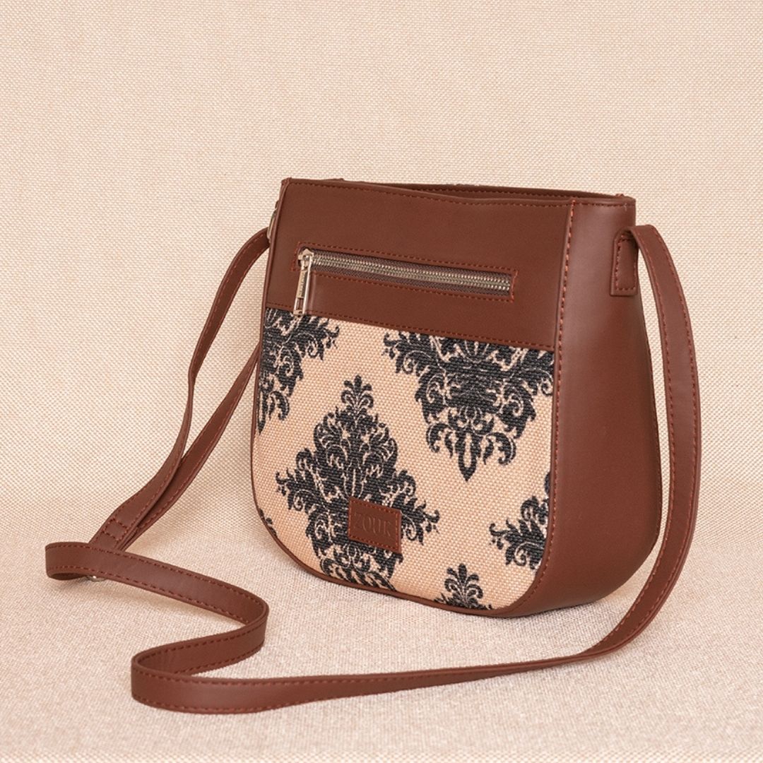 Mughal Motif U-Shaped Sling Bag - Image 2