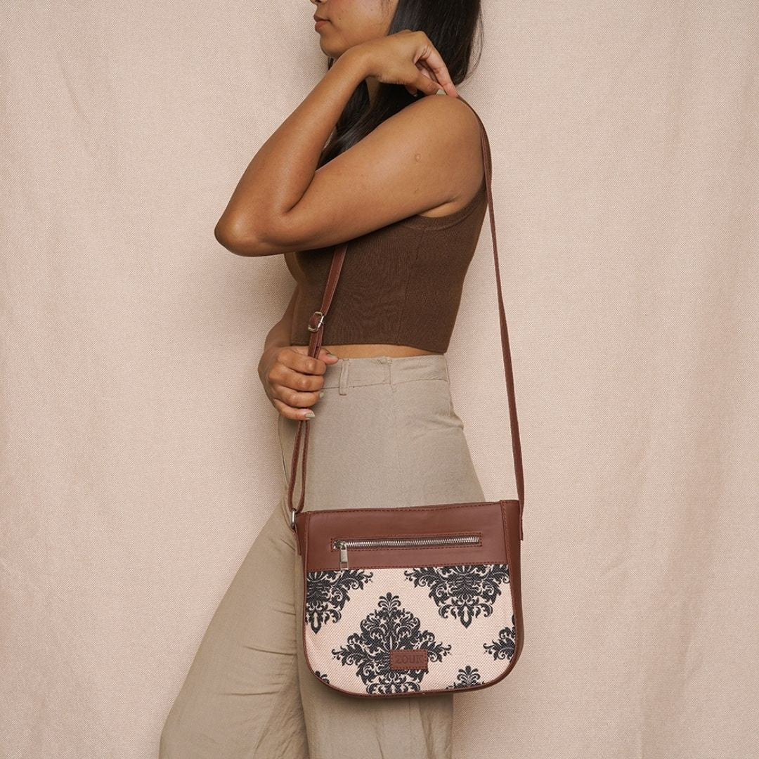 Mughal Motif U-Shaped Sling Bag - Image 7