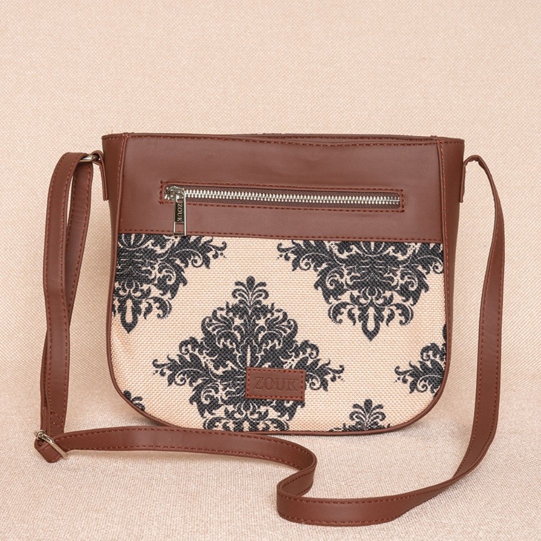 Mughal Motif U-Shaped Sling Bag - Image 8