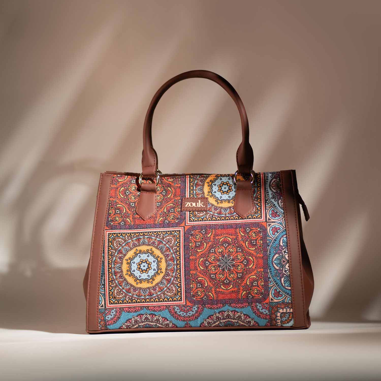 Multicolor Mandala Print Classic Handbag - Image 2