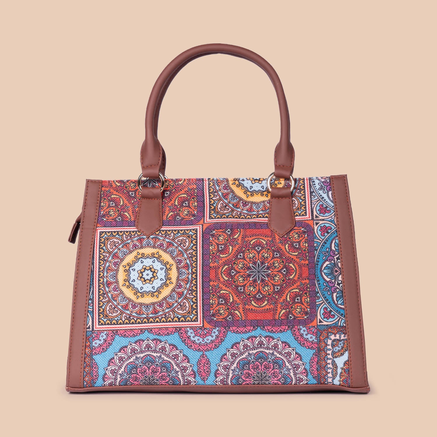 Multicolor Mandala Print Classic Handbag - Image 3