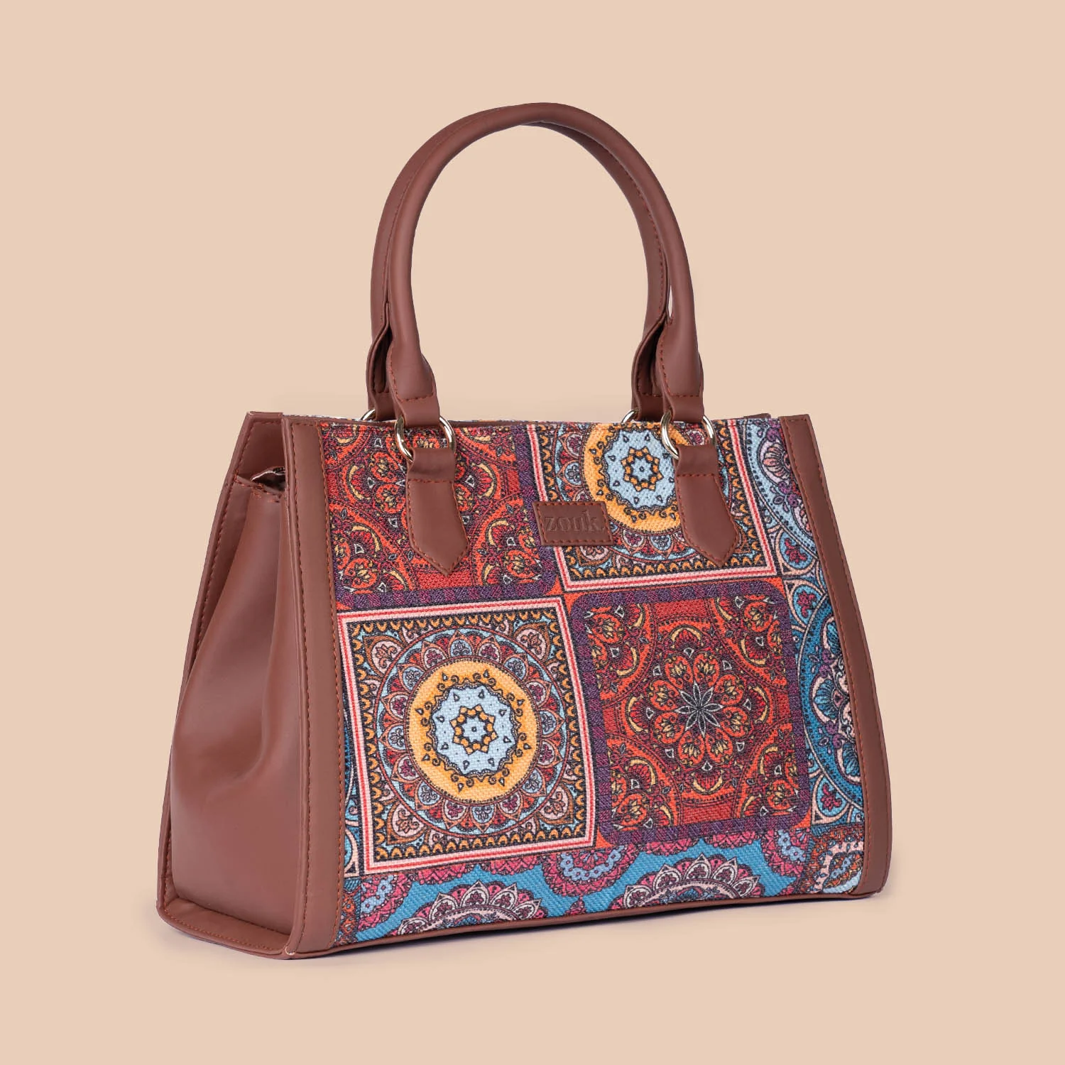 Multicolor Mandala Print Classic Handbag - Image 4