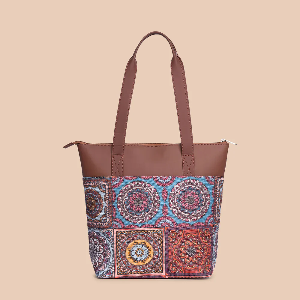 Multicolor Mandala Everyday Tote Bag and Structure Shoulder Bag Combo - Image 3