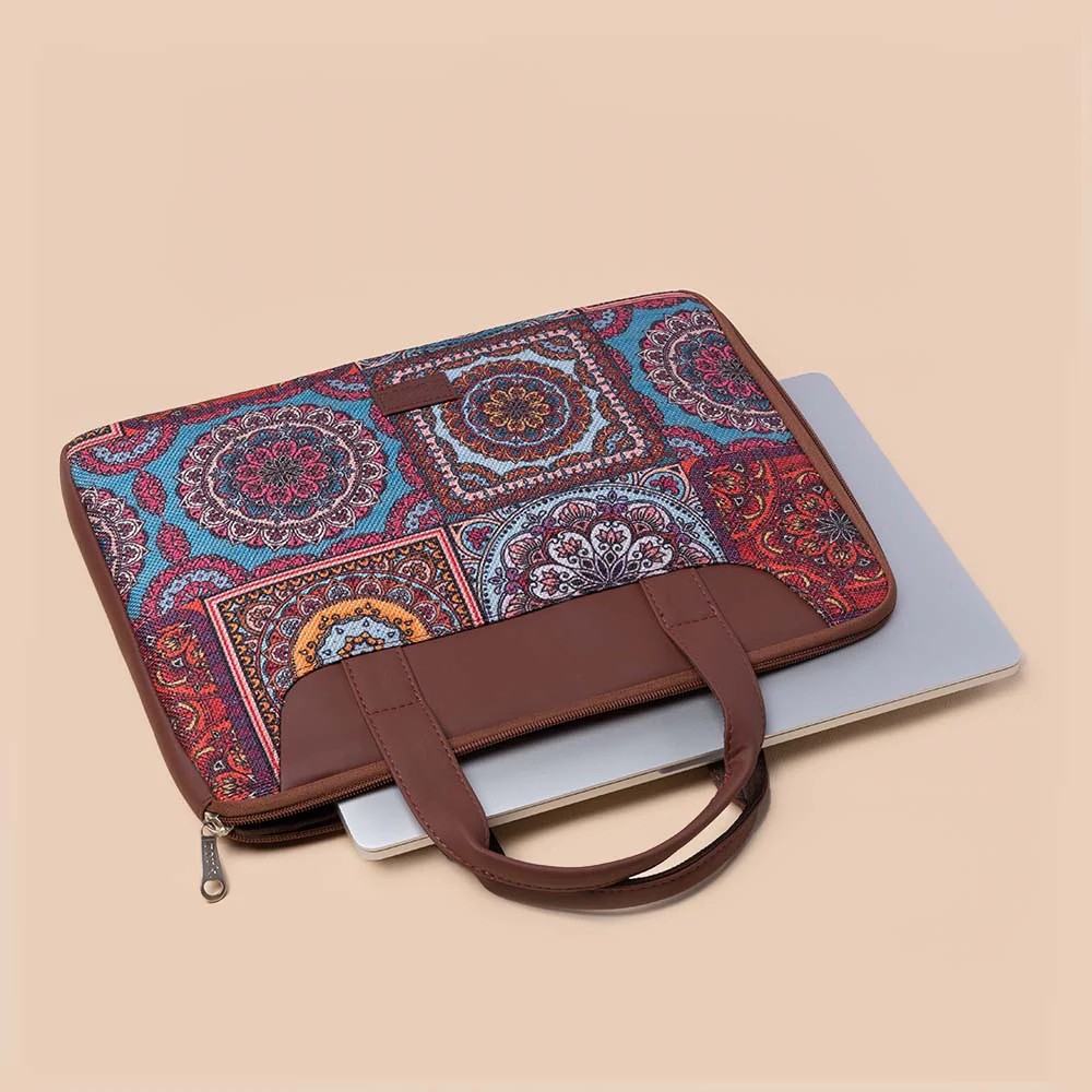 Multicolor Mandala L-Zippered Laptop Sleeve - Image 3