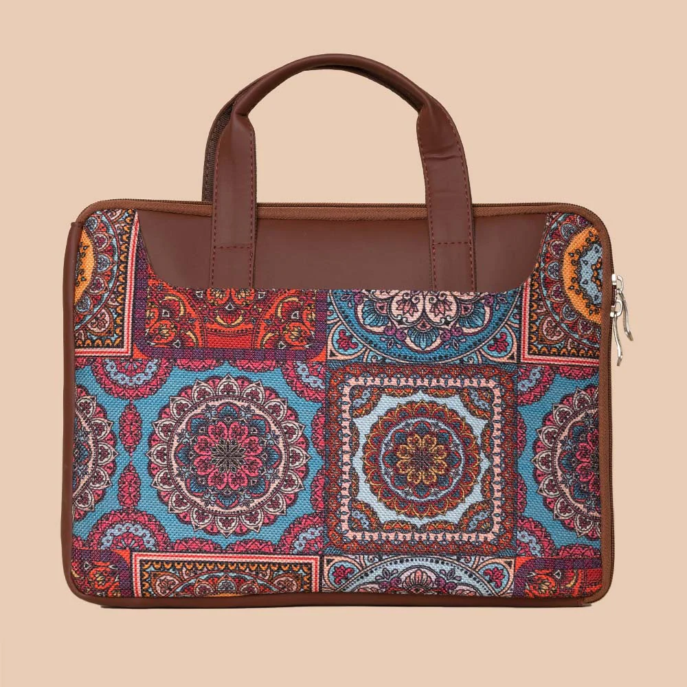 Multicolor Mandala L-Zippered Laptop Sleeve - Image 4
