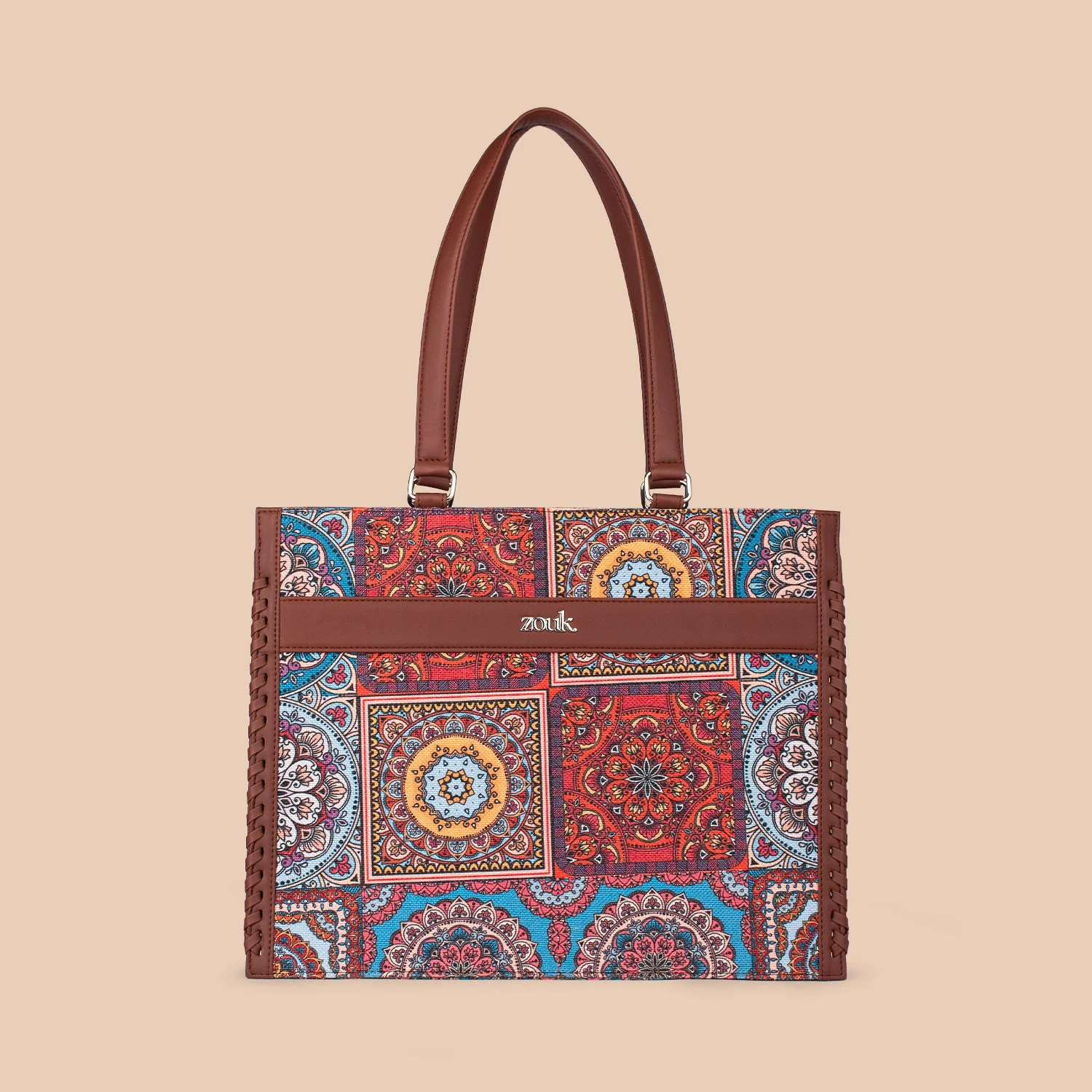 Multicolor Mandala Print Boardroom Office Bag - Image 3