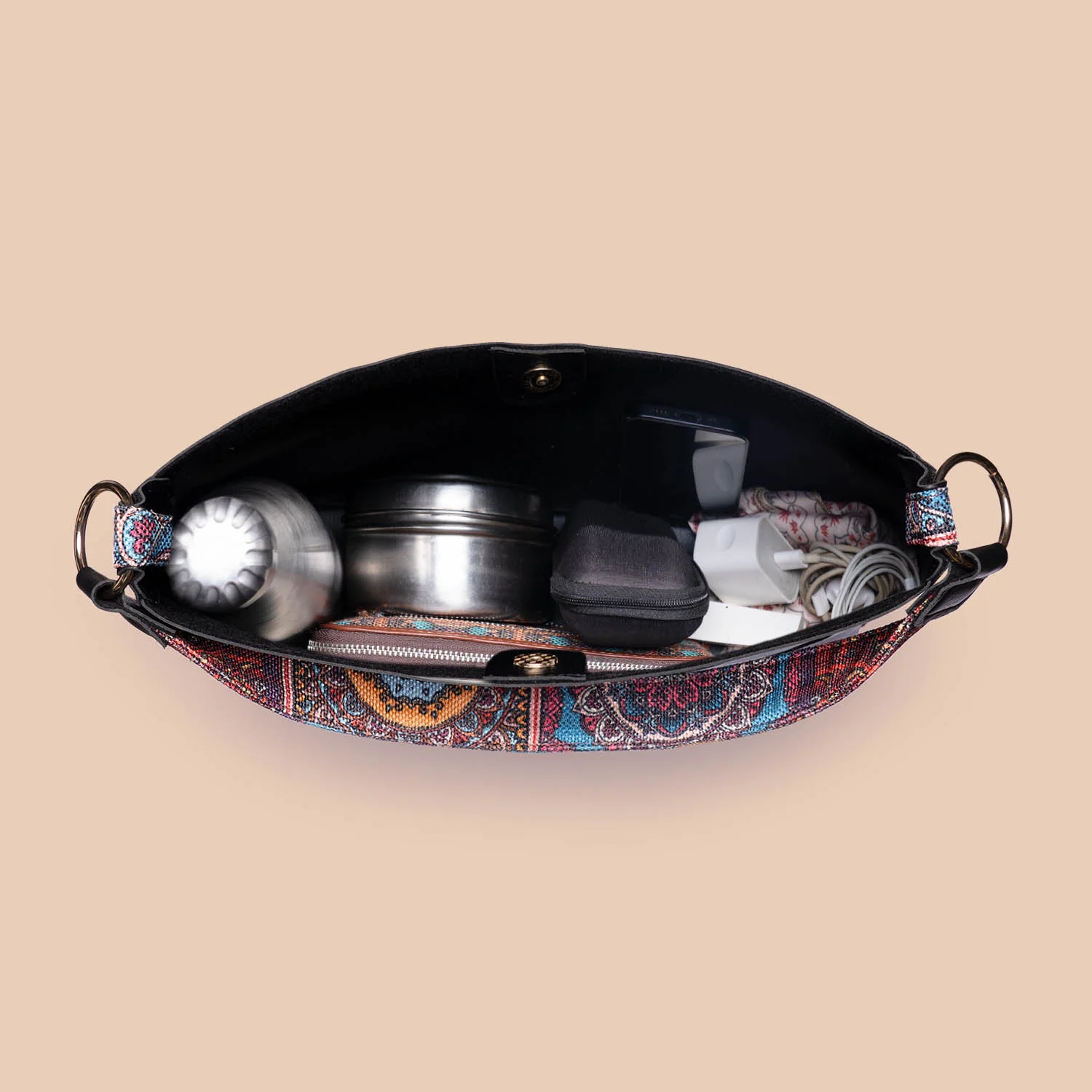 Multicolor Mandala Print Classic Open Tote - Image 10