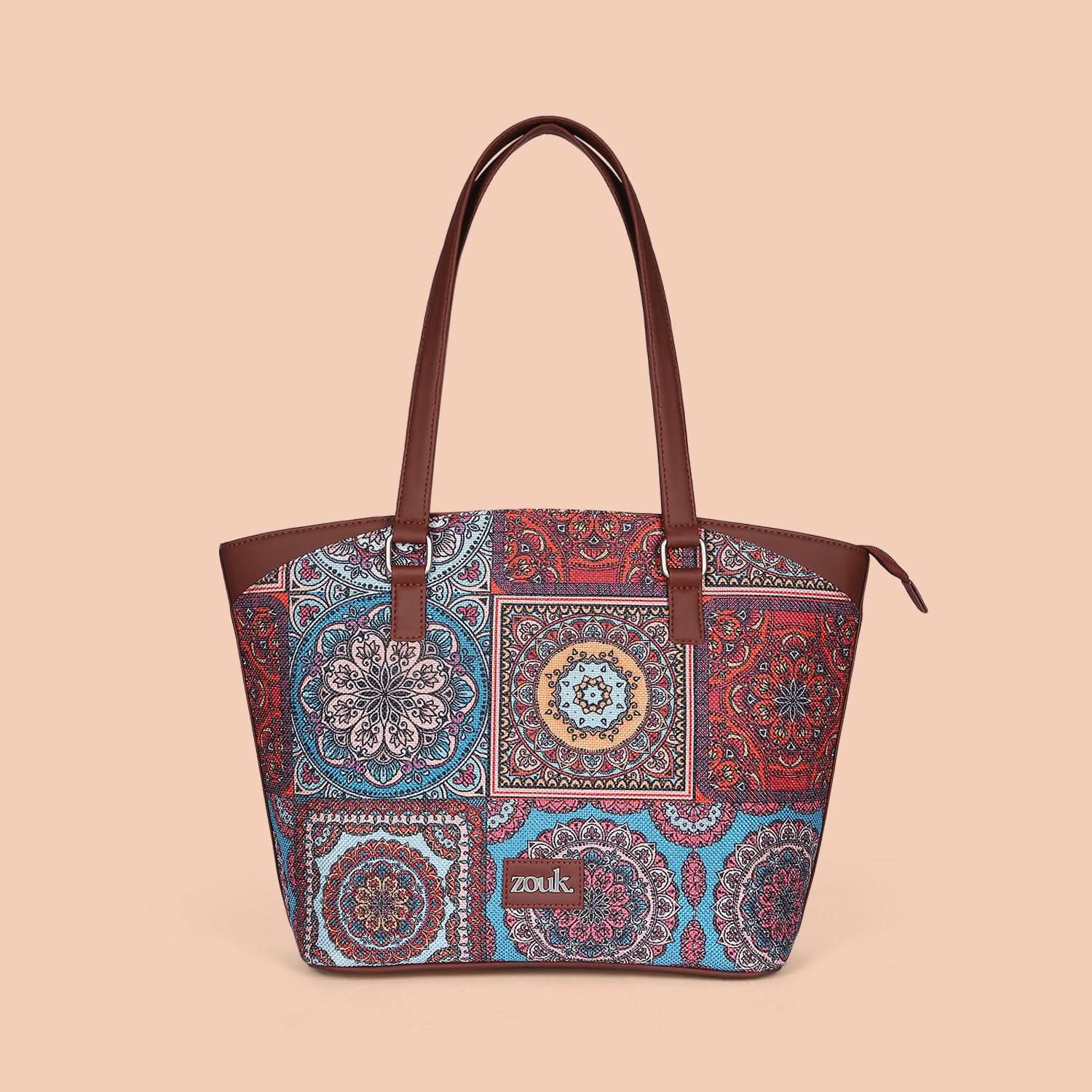 Multicolor Mandala Print Classic Travel Tote - Image 3