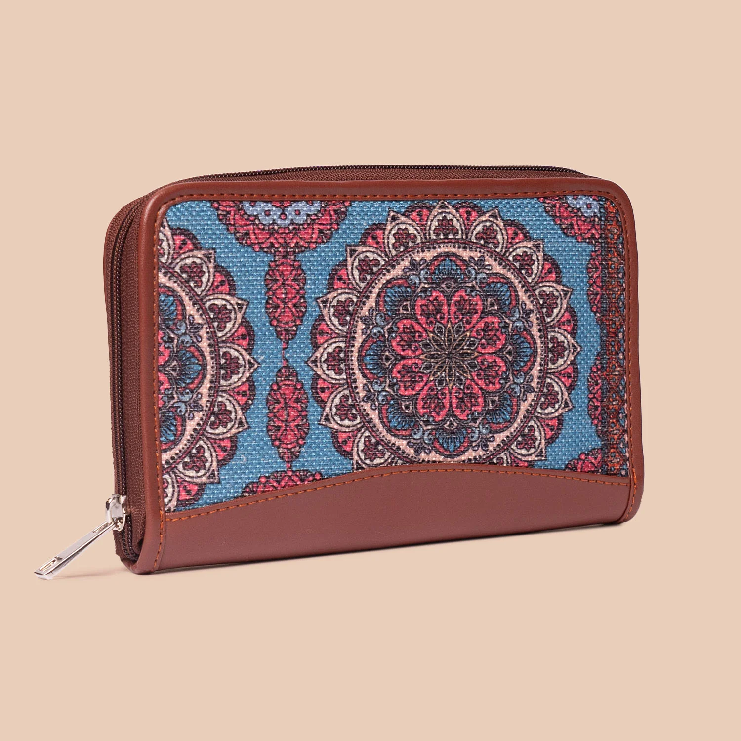 Multicolor Mandala Print Everyday Tote Bag & Chain Wallet Combo - Image 6