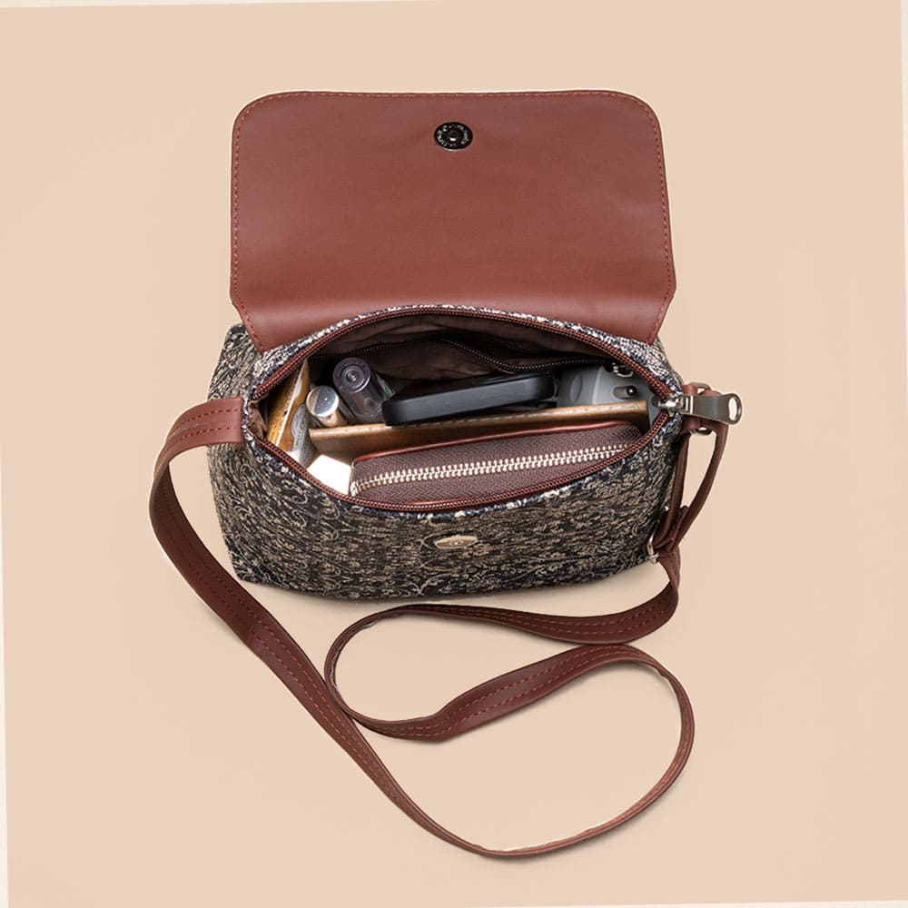 Multicolor Mandala Print Flap Sling Bag - Image 6
