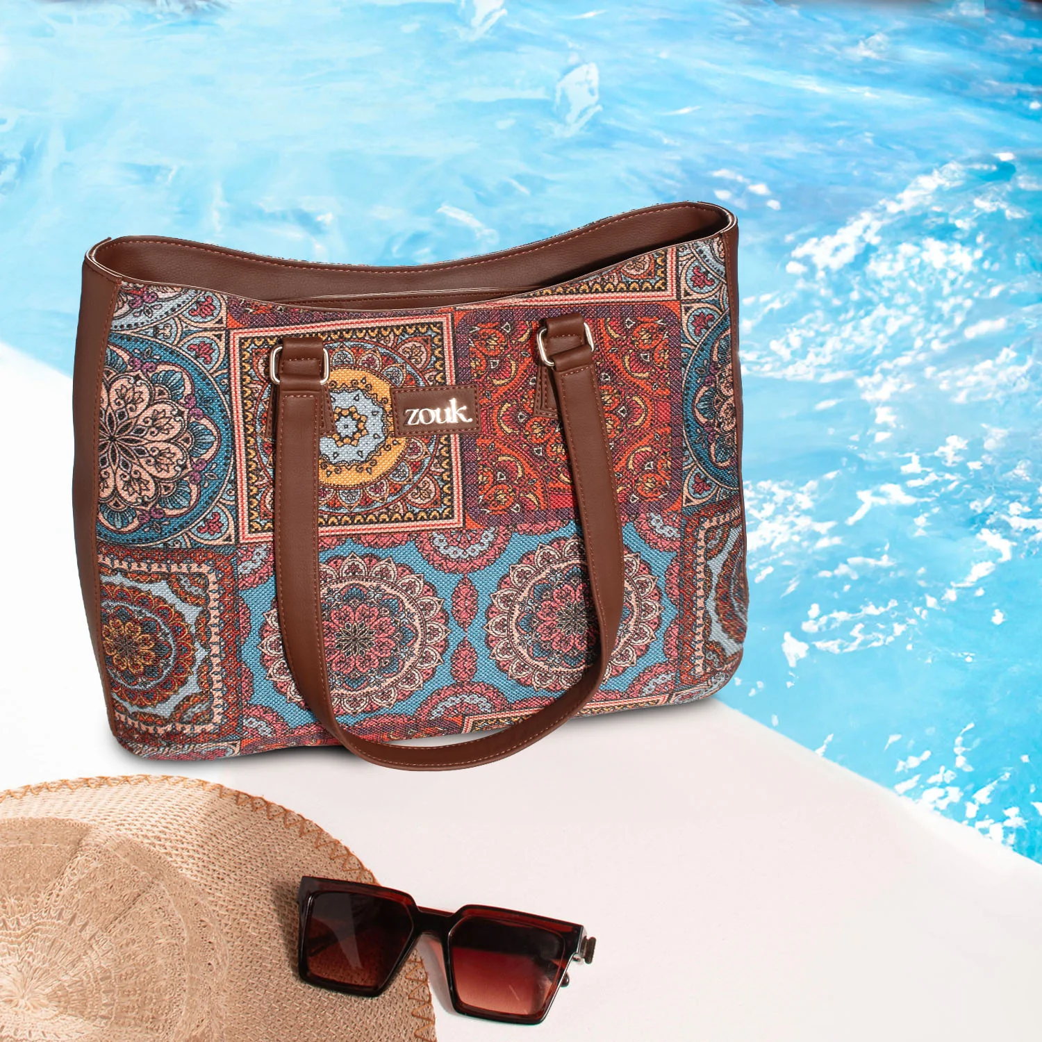Multicolor Mandala Print Getaway Handbag - Image 2