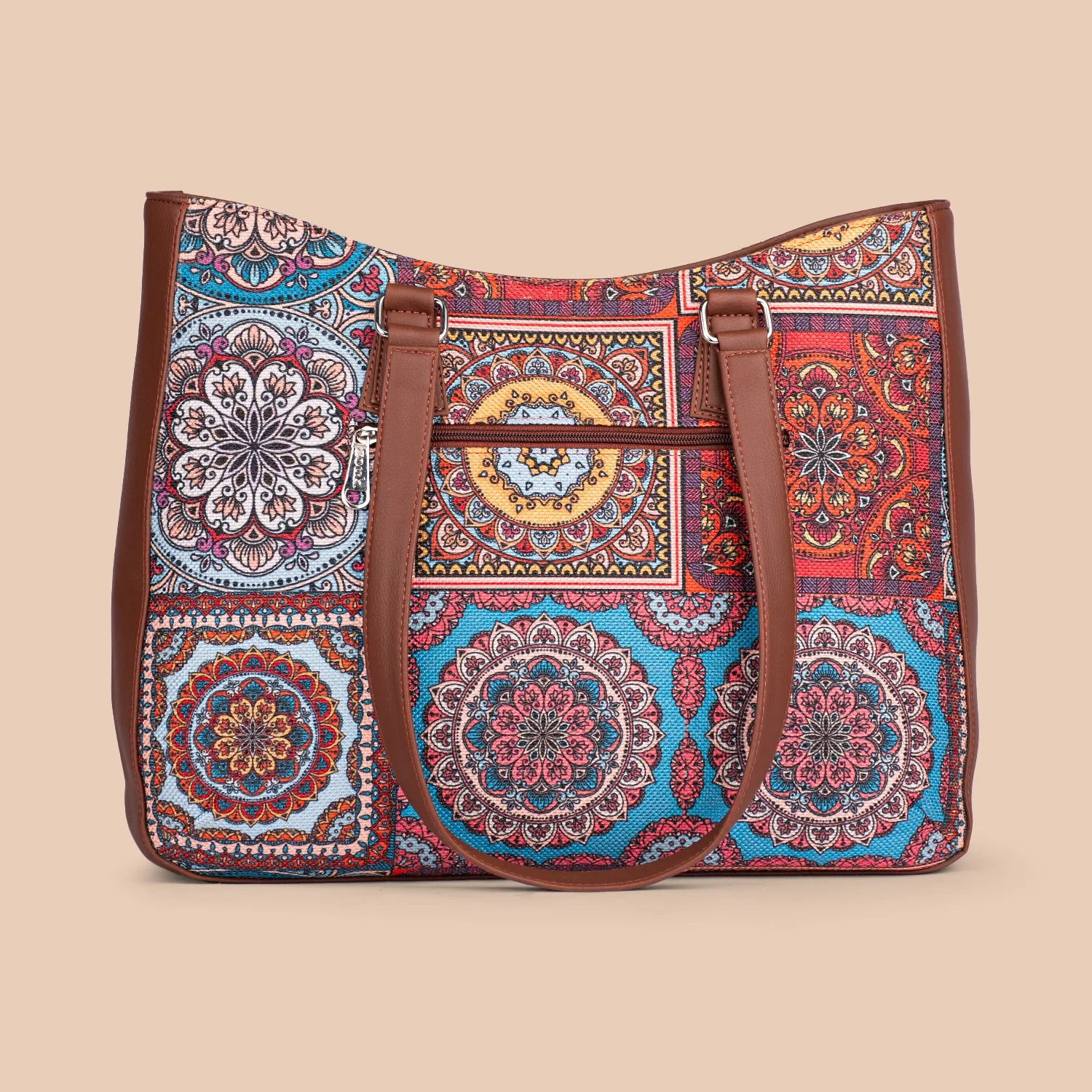 Multicolor Mandala Print Getaway Handbag - Image 4