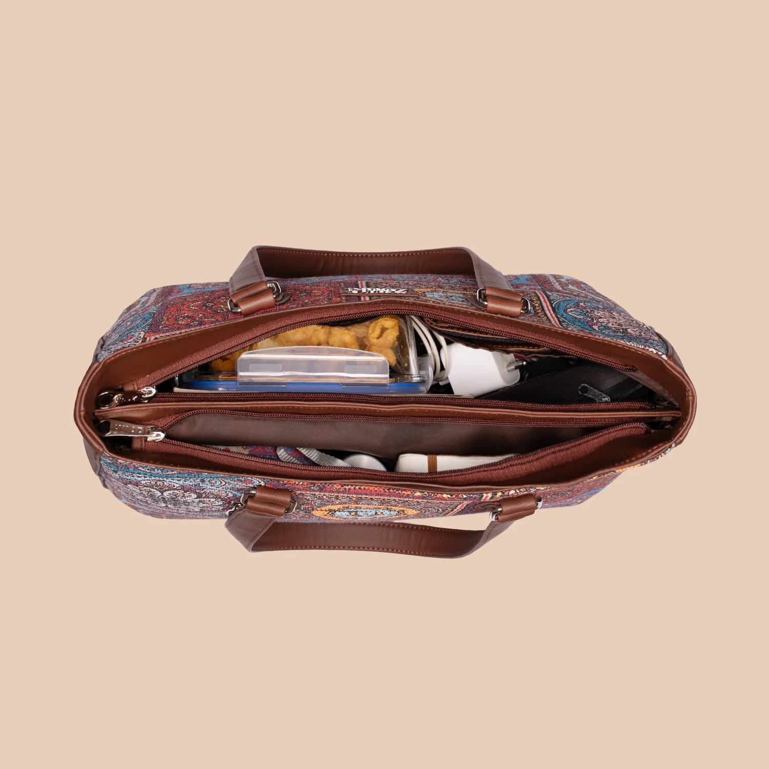 Multicolor Mandala Print Getaway Handbag - Image 7