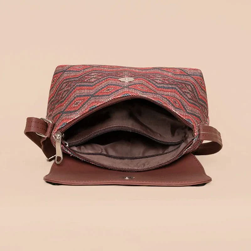 Multicolor Mandala Print & Gwalior Weaves - Office Tote Bag & Flap Sling Bag Combo - Image 11