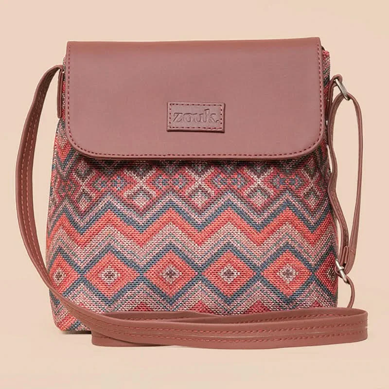 Multicolor Mandala Print & Gwalior Weaves - Office Tote Bag & Flap Sling Bag Combo - Image 7