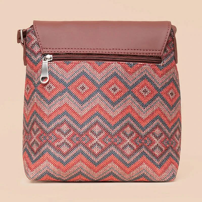 Multicolor Mandala Print & Gwalior Weaves - Office Tote Bag & Flap Sling Bag Combo - Image 8