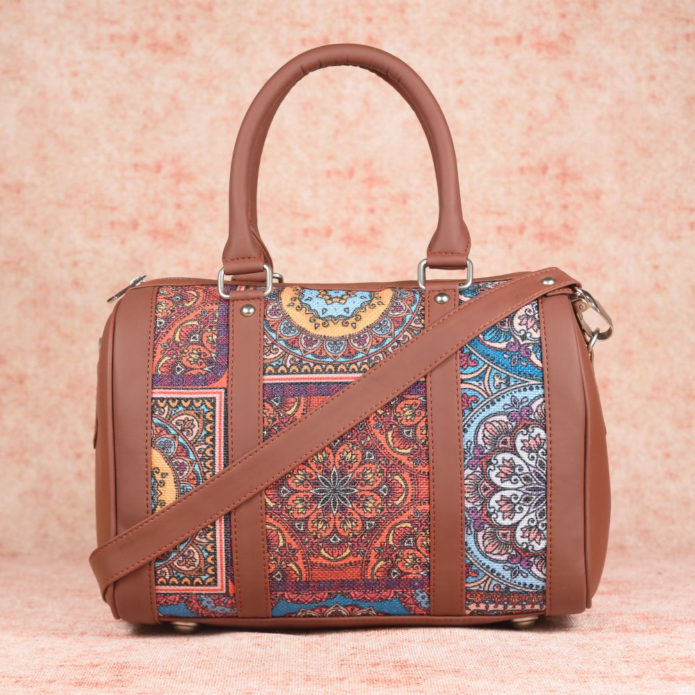 Multicolor Mandala Print- Handbag & Chain Wallet Combo - Image 2