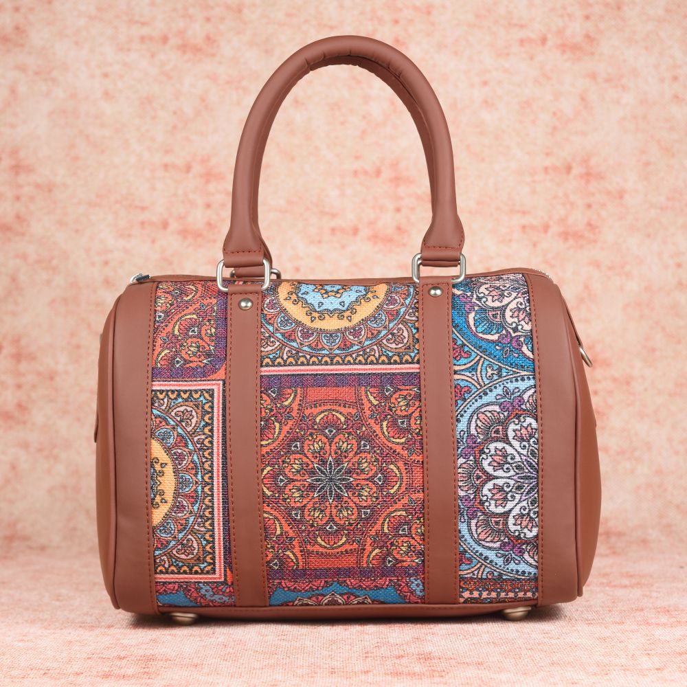 Multicolor Mandala Print- Handbag & Chain Wallet Combo - Image 3