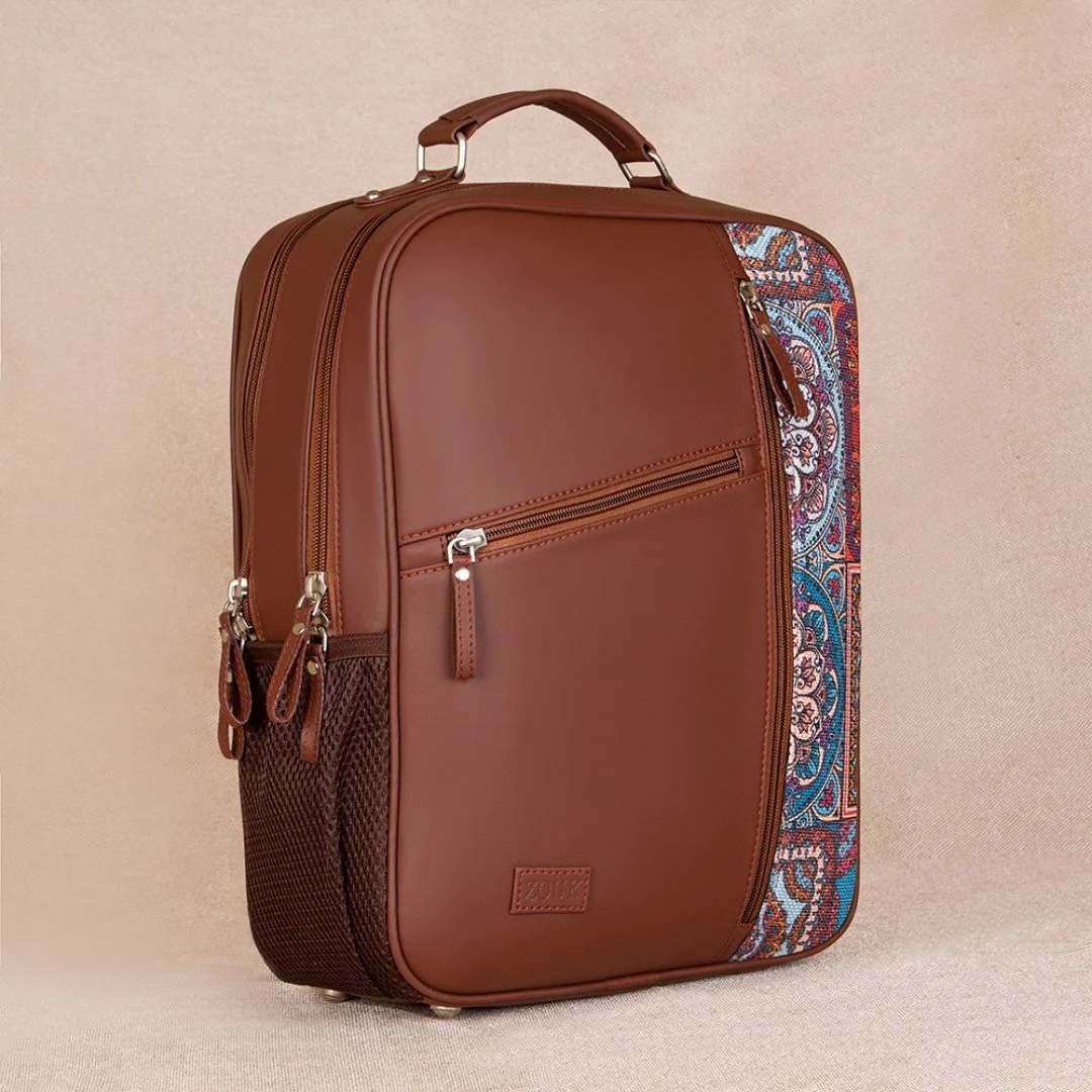 Multicolor Mandala Print Laptop Backpack - Image 3