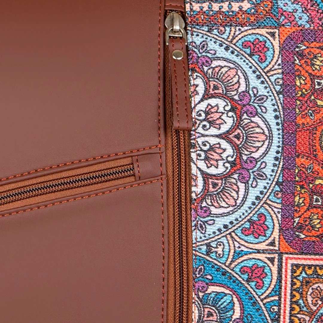 Multicolor Mandala Print Laptop Backpack - Image 5