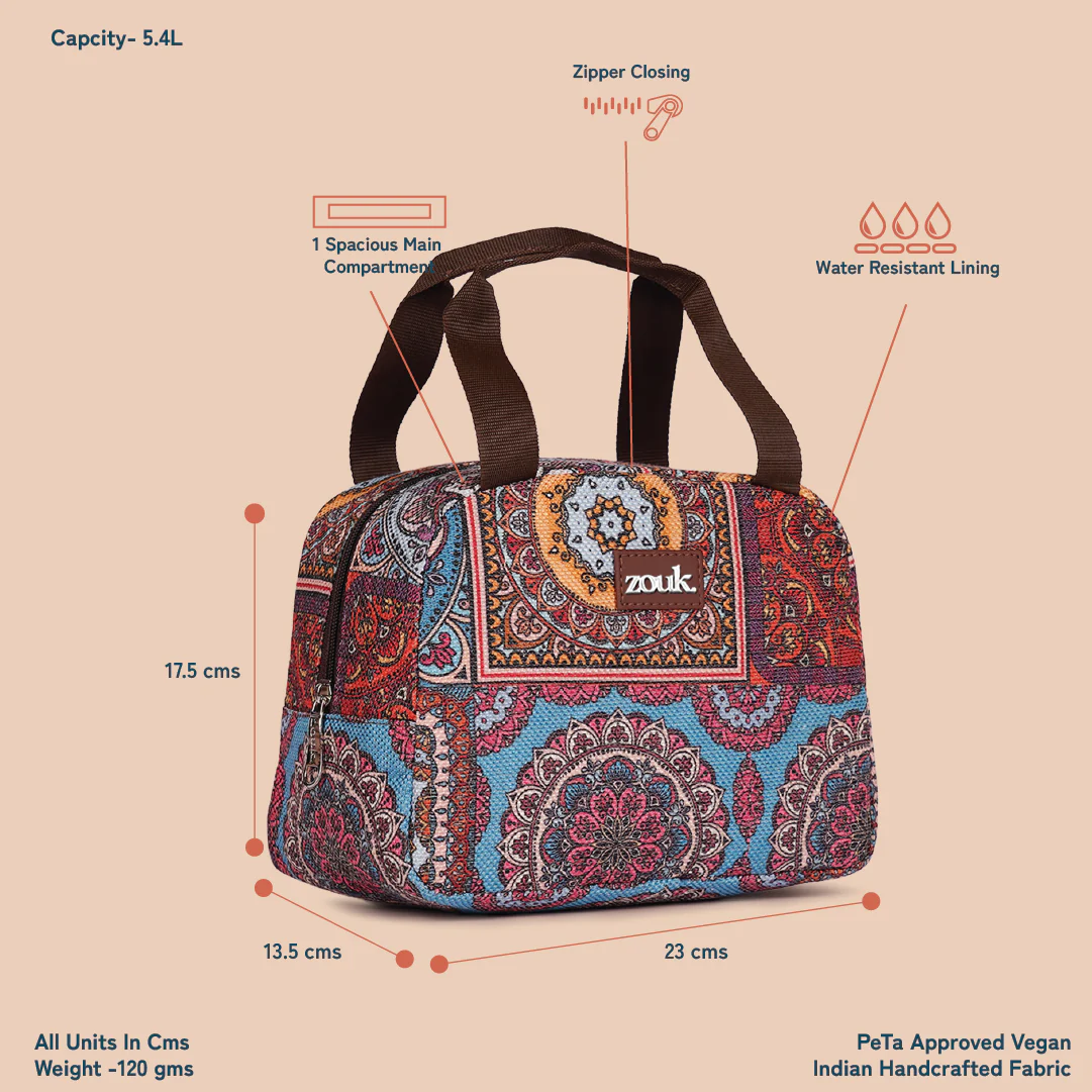 Multicolor Mandala Print Lunch Bag - Image 4