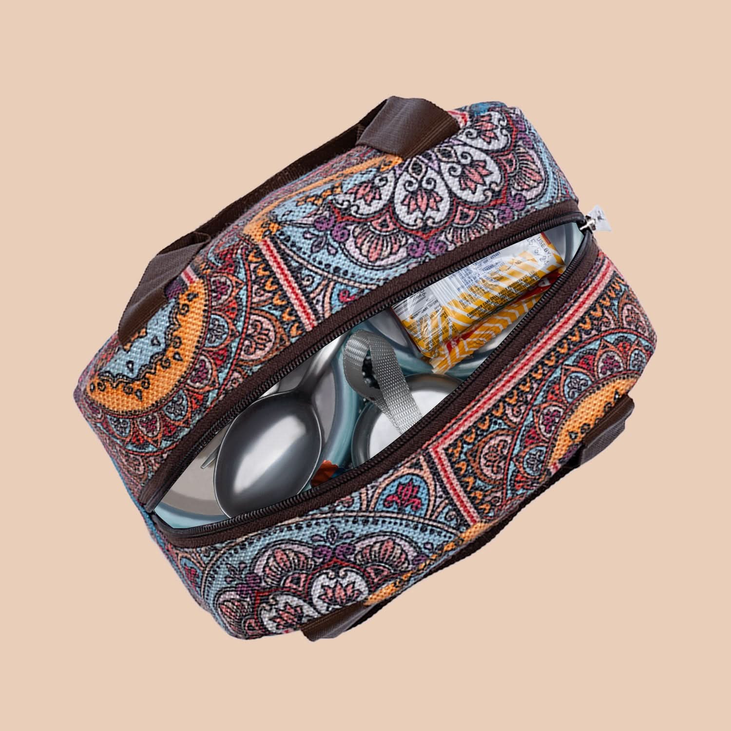 Multicolor Mandala Print Lunch Bag - Image 6