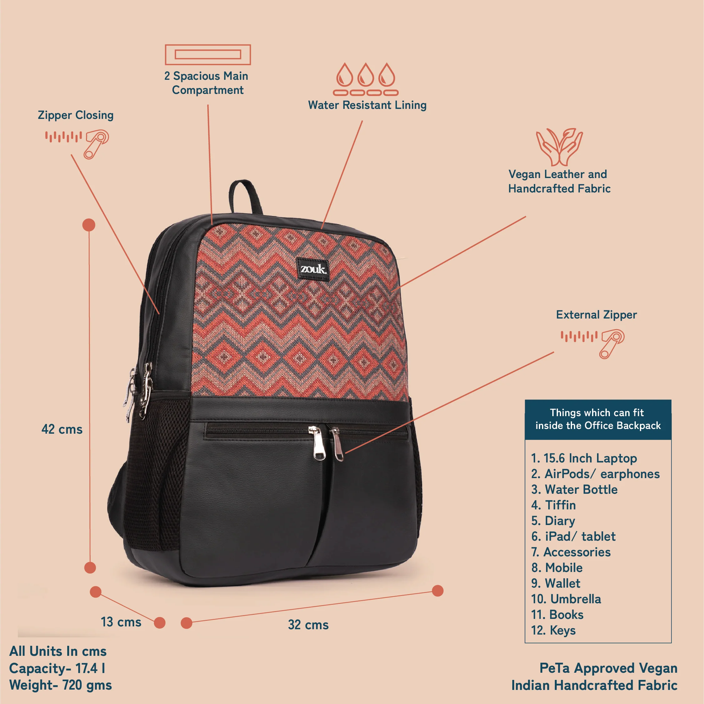 Gwalior Weaves Office Backpack - Image 5