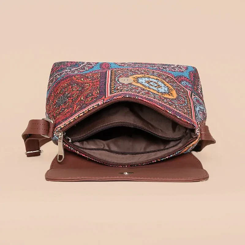 Multicolor Mandala Print - Mother's Bag & Flap Sling Bag Combo - Image 11