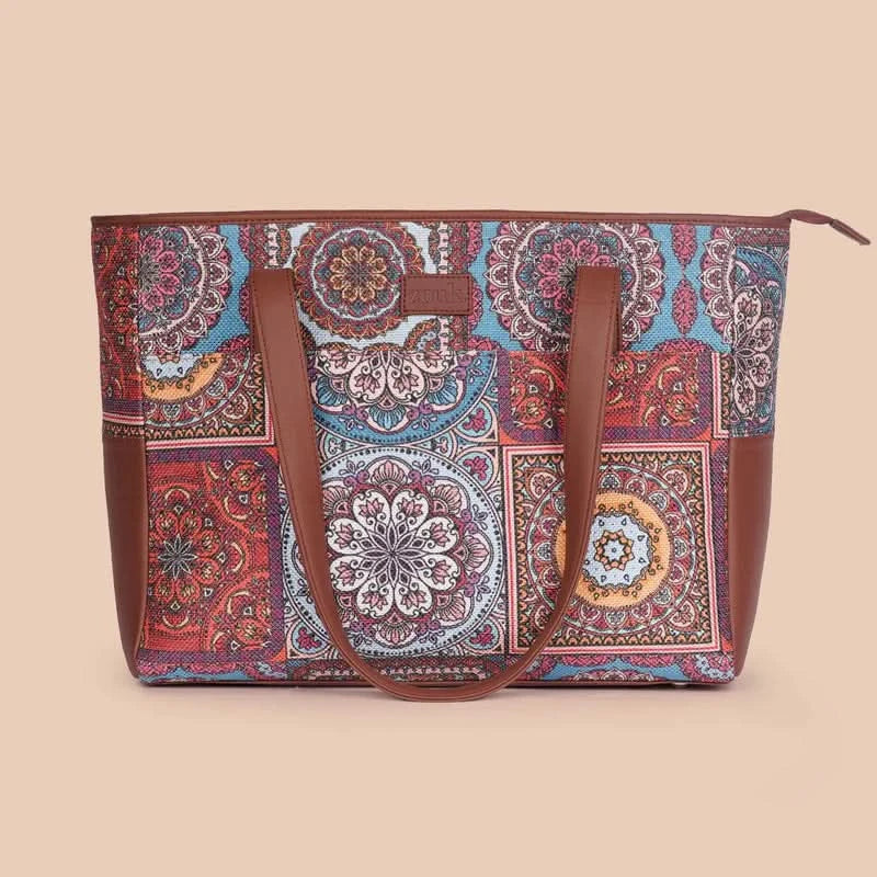 Multicolor Mandala Print - Mother's Bag & Flap Sling Bag Combo - Image 2