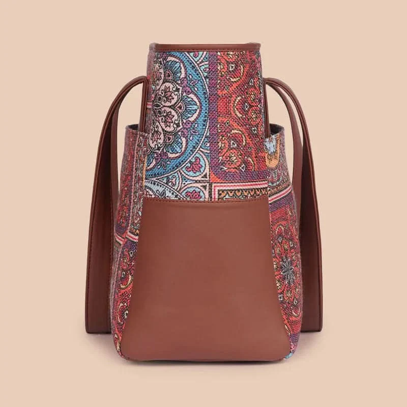 Multicolor Mandala Print - Mother's Bag & Flap Sling Bag Combo - Image 6
