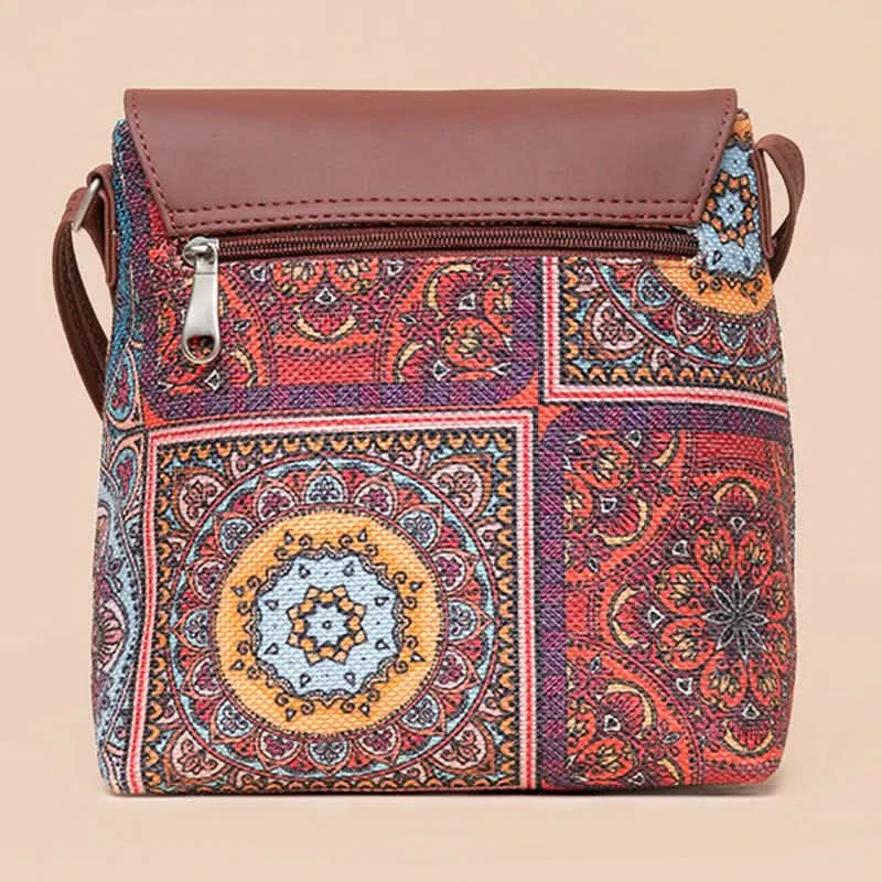Multicolor Mandala Print - Mother's Bag & Flap Sling Bag Combo - Image 9