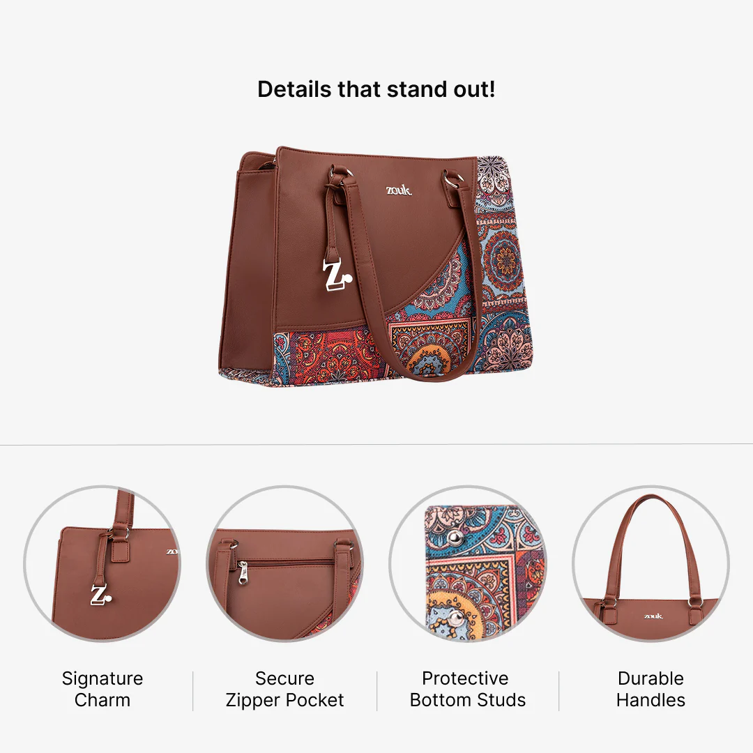 Multicolor Mandala Print Office Essential Bag - Image 5