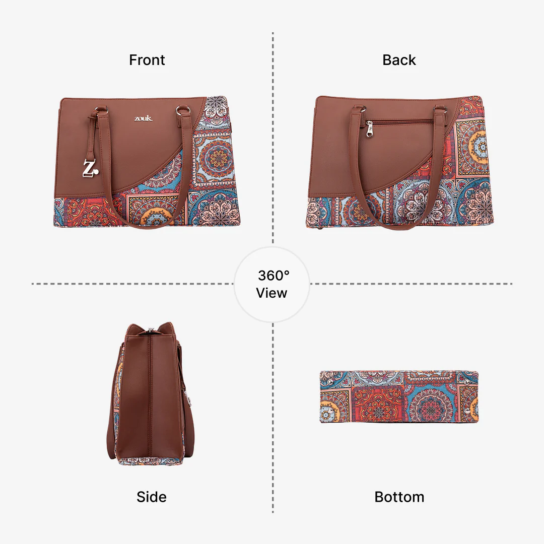 Multicolor Mandala Print Office Essential Bag - Image 8