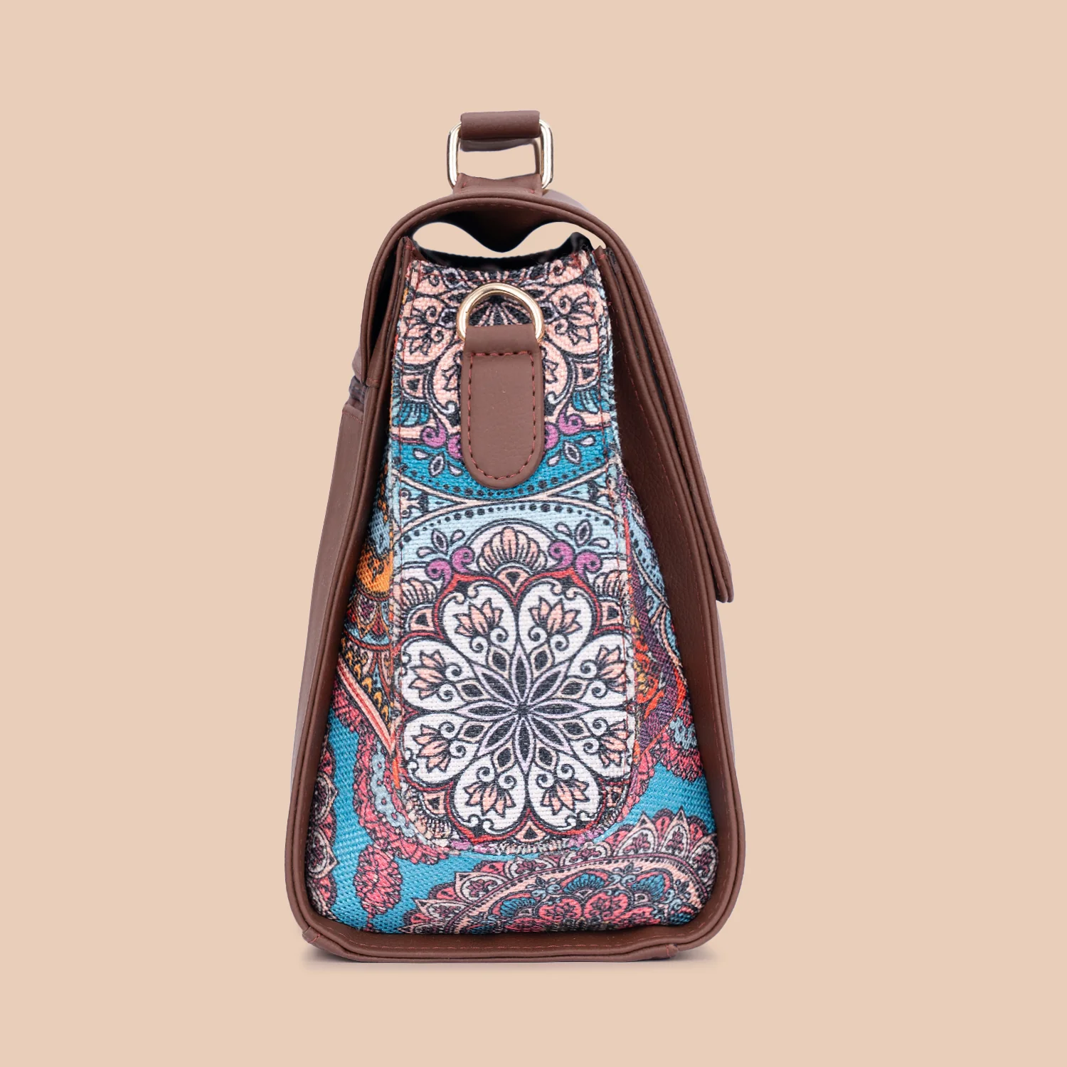 Rhea Kapoor Satchel Bag - Multicolor Mandala Print - Image 6