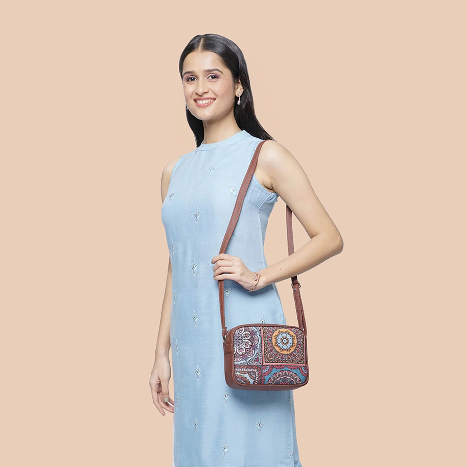 Multicolor Mandala Print Sling Bag - Image 3