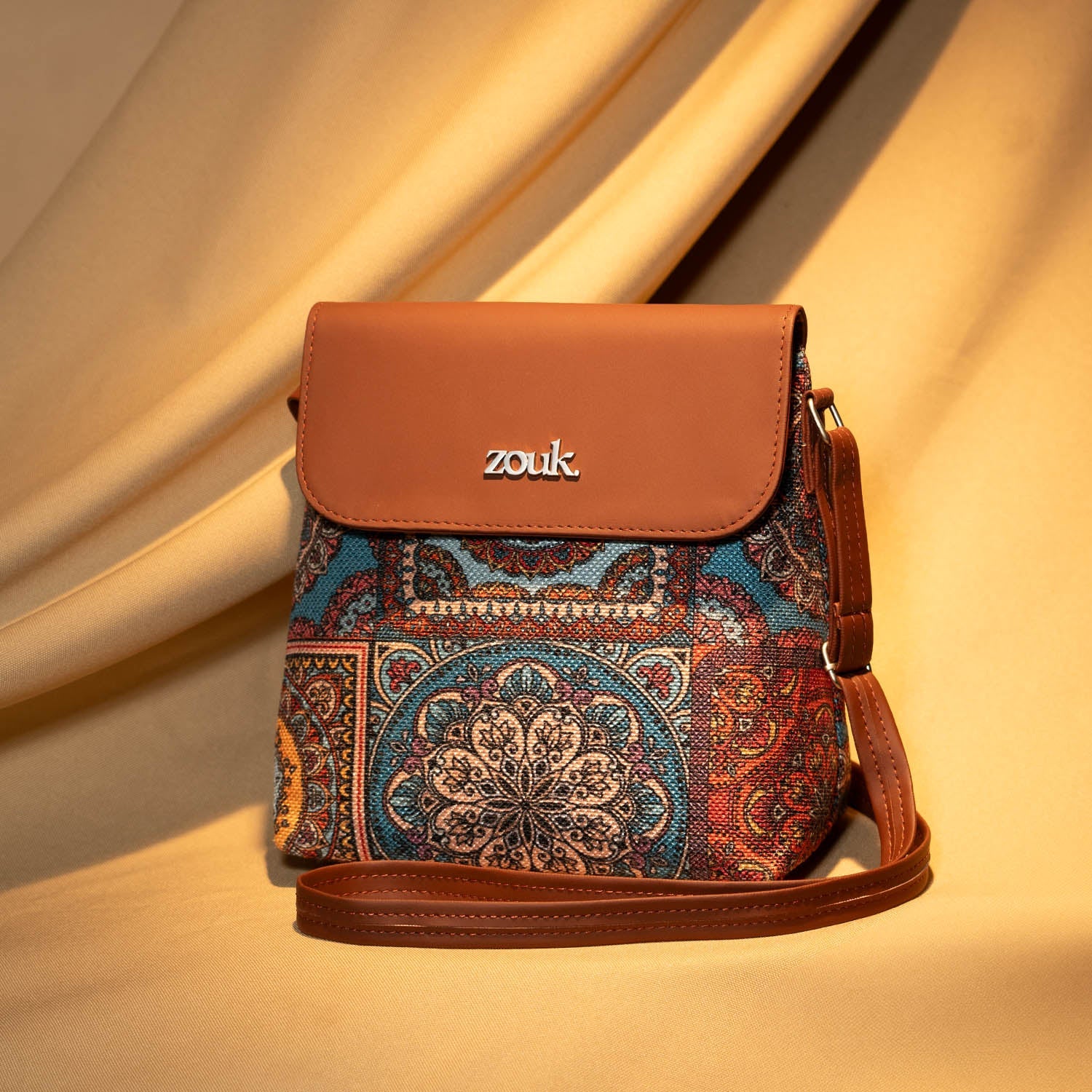 Multicolor Mandala Print Statement Backpack & Multicolor Mandala Print Flap Sling Bag Combo - Image 6