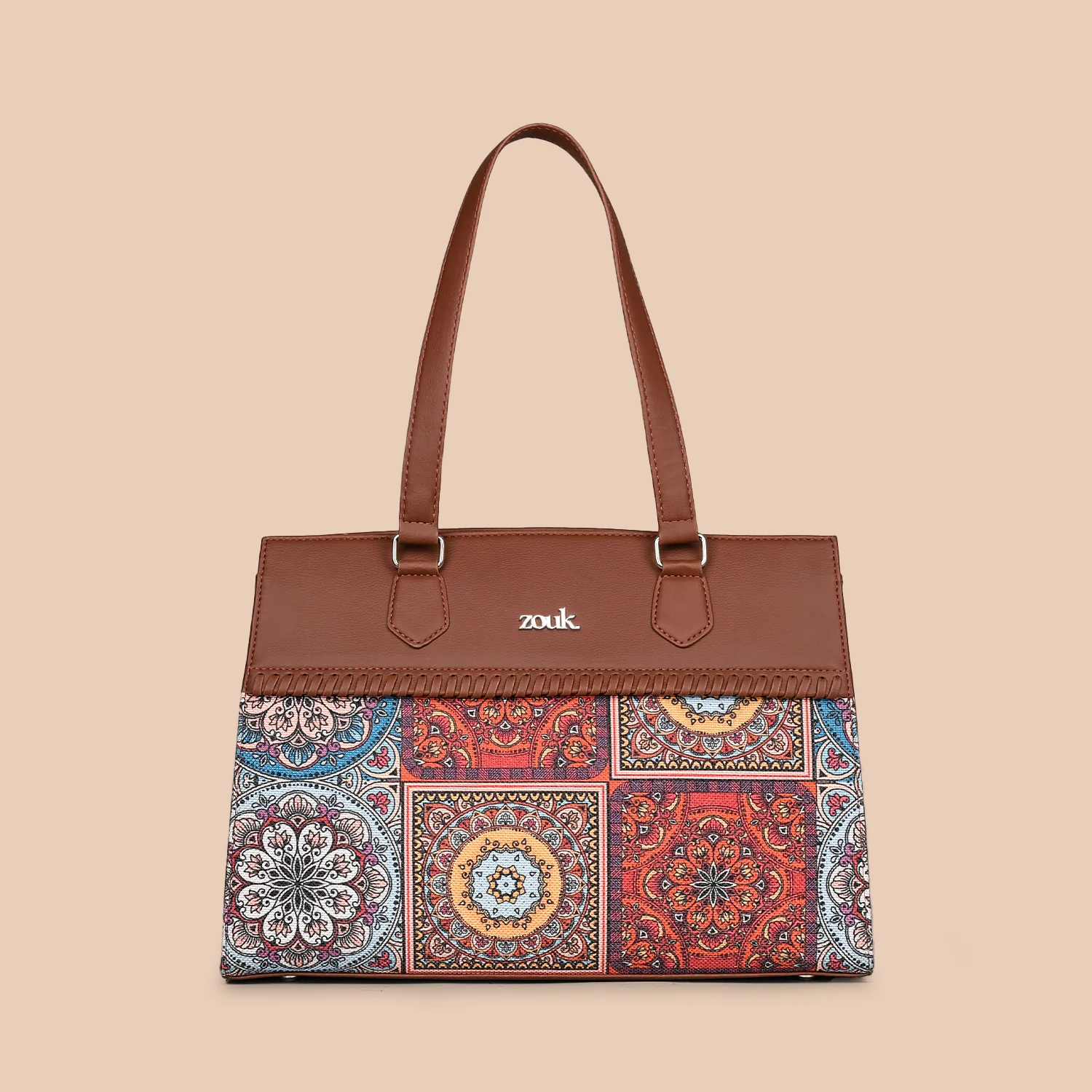 Multicolor Mandala Print Statement Business Bag - Image 3