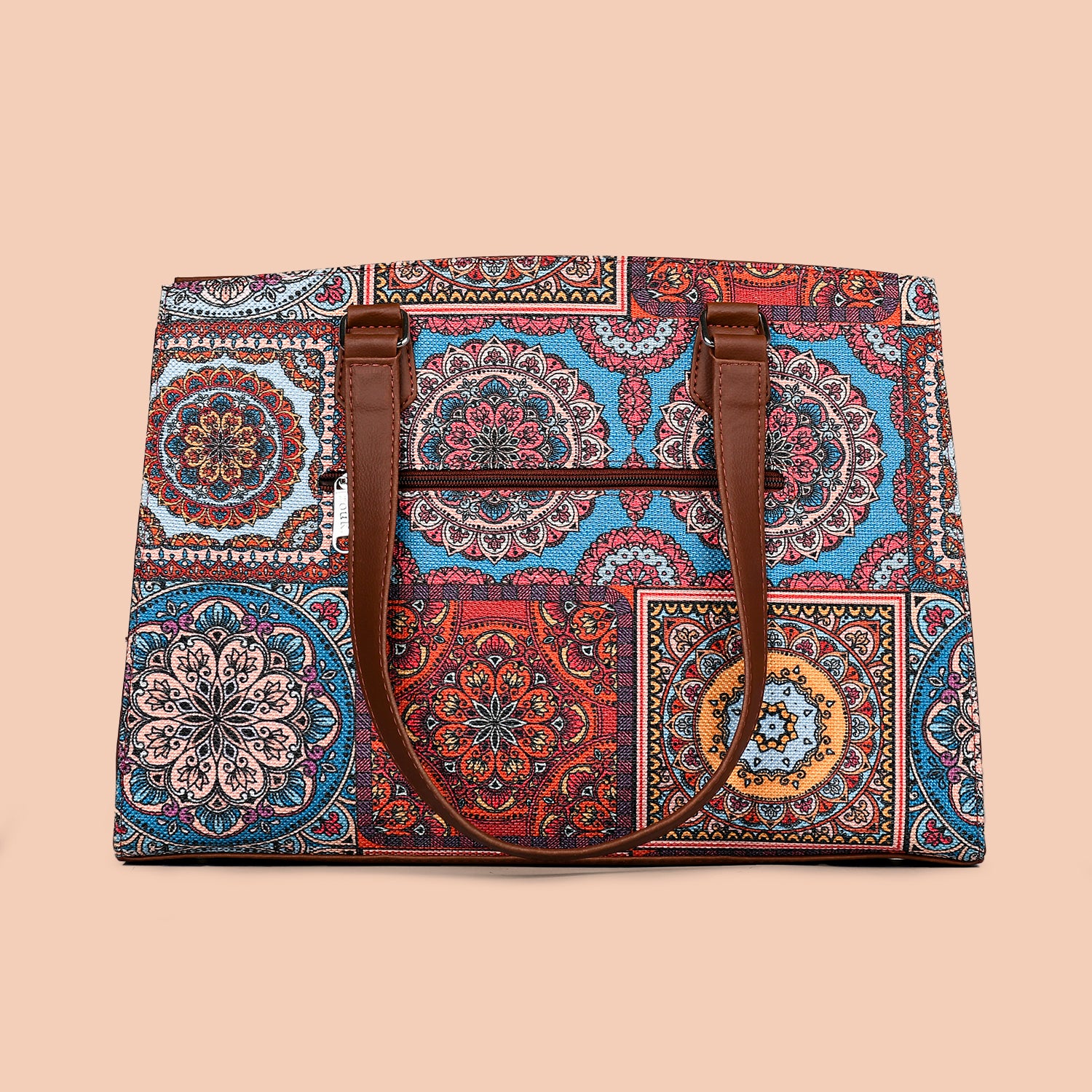 Multicolor Mandala Print Statement Business Bag - Image 4