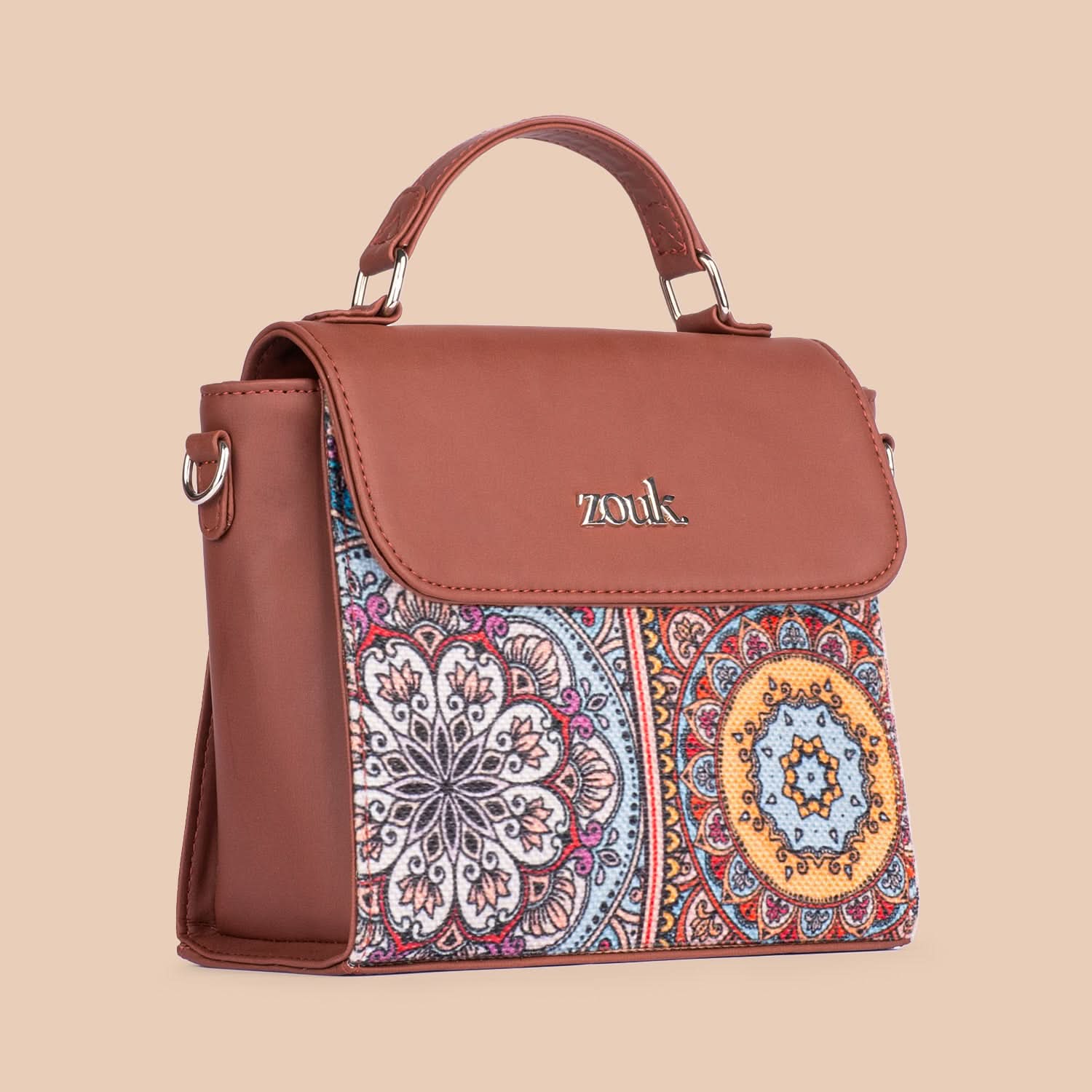 Multicolor Mandala Print Statement Sling Bag - Image 5