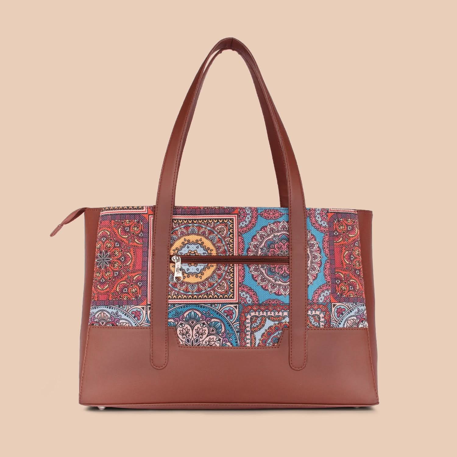 Zouk Multicolor Mandala Print Maya Multitasker Tote Bag - Image 6